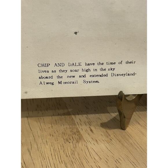 Disneyland Chip and Dale Monorail Squeaker Postcard - Picture 3 of 4